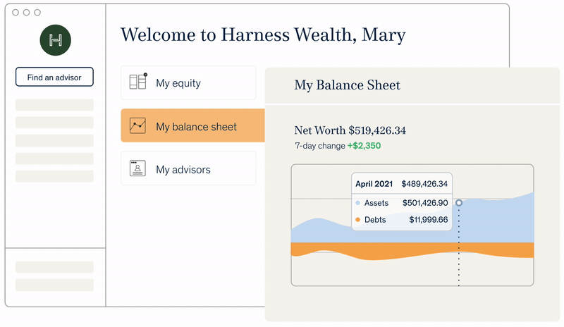 wealth tracker showing net worth over time