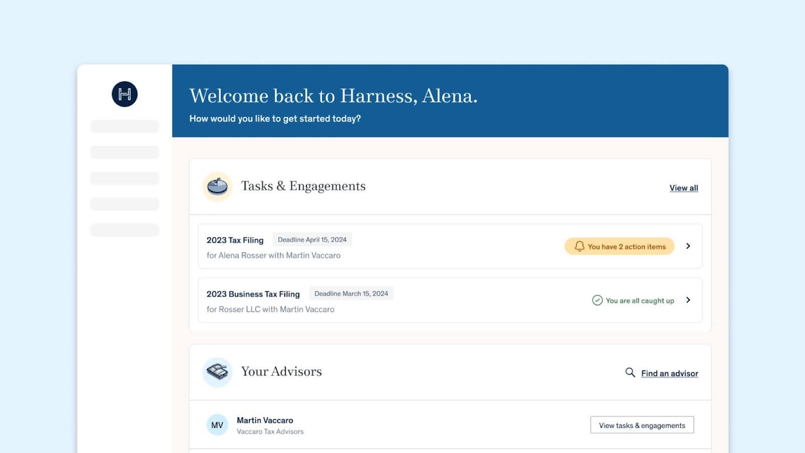 A screenshot of the Harness Client Portal